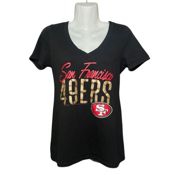 San Fransisco 49ers Junk Food Clothing Womens Small V Neck Graphic Tee Soft - Picture 1 of 3